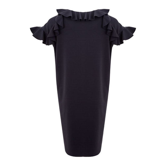 Elegant Black Viscose Dress