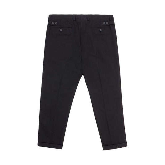 Elegant Black Cotton Pants for Men