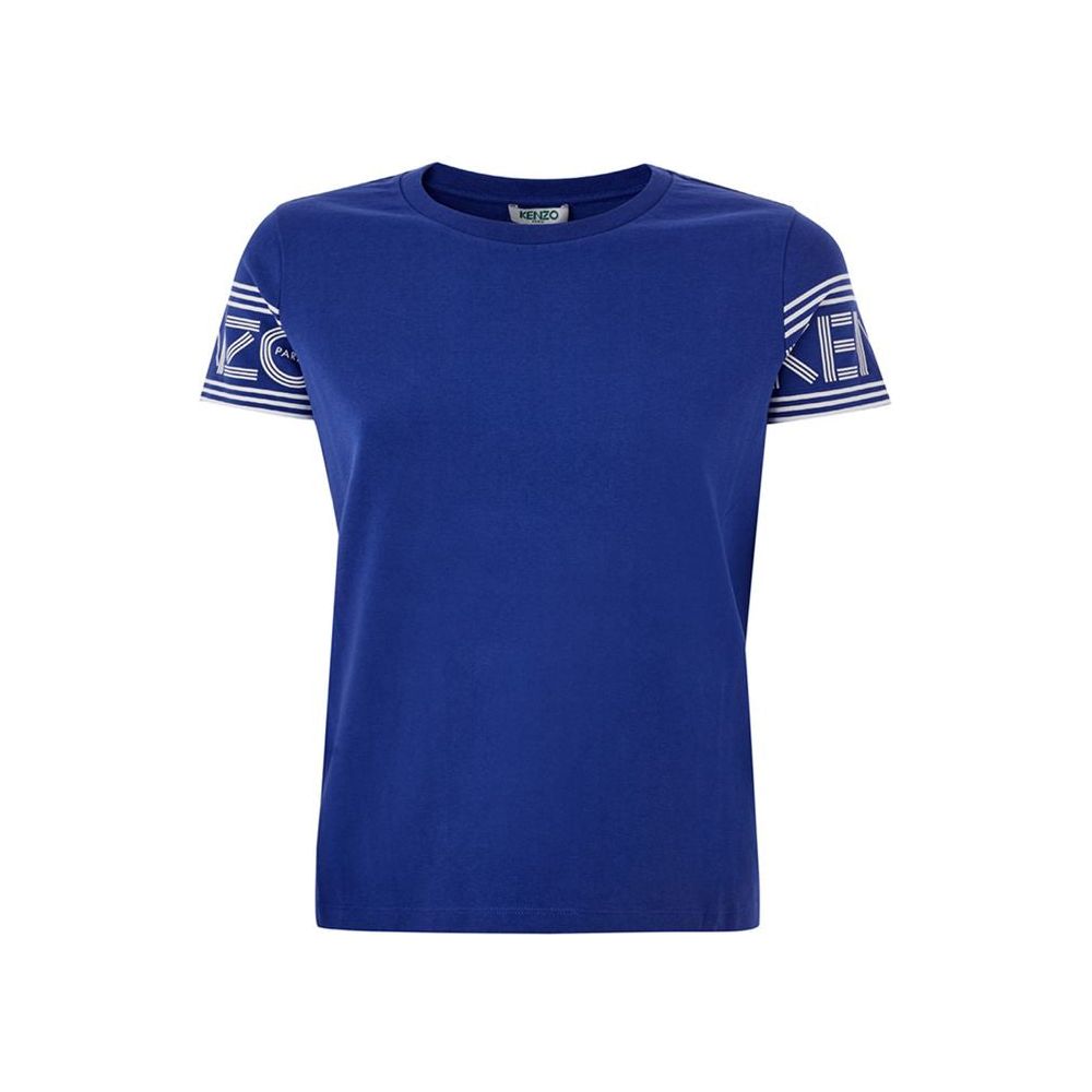 Chic Blue Cotton Tee for Stylish Comfort