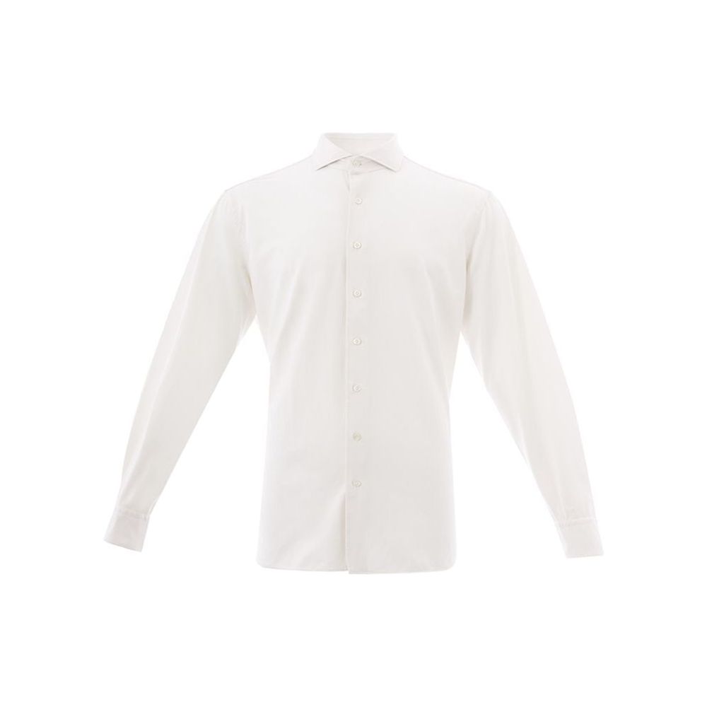 Elegant White Cotton Men's Shirt