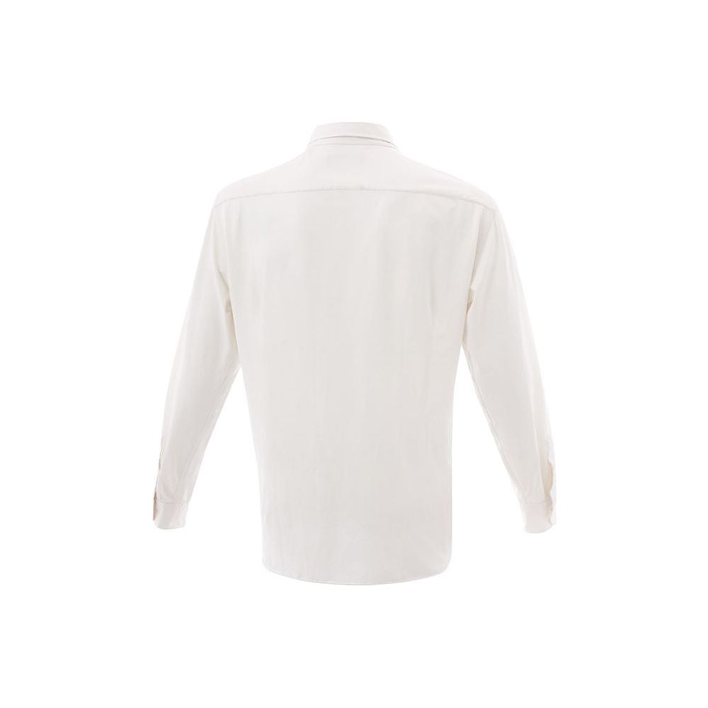 Elegant White Cotton Men's Shirt