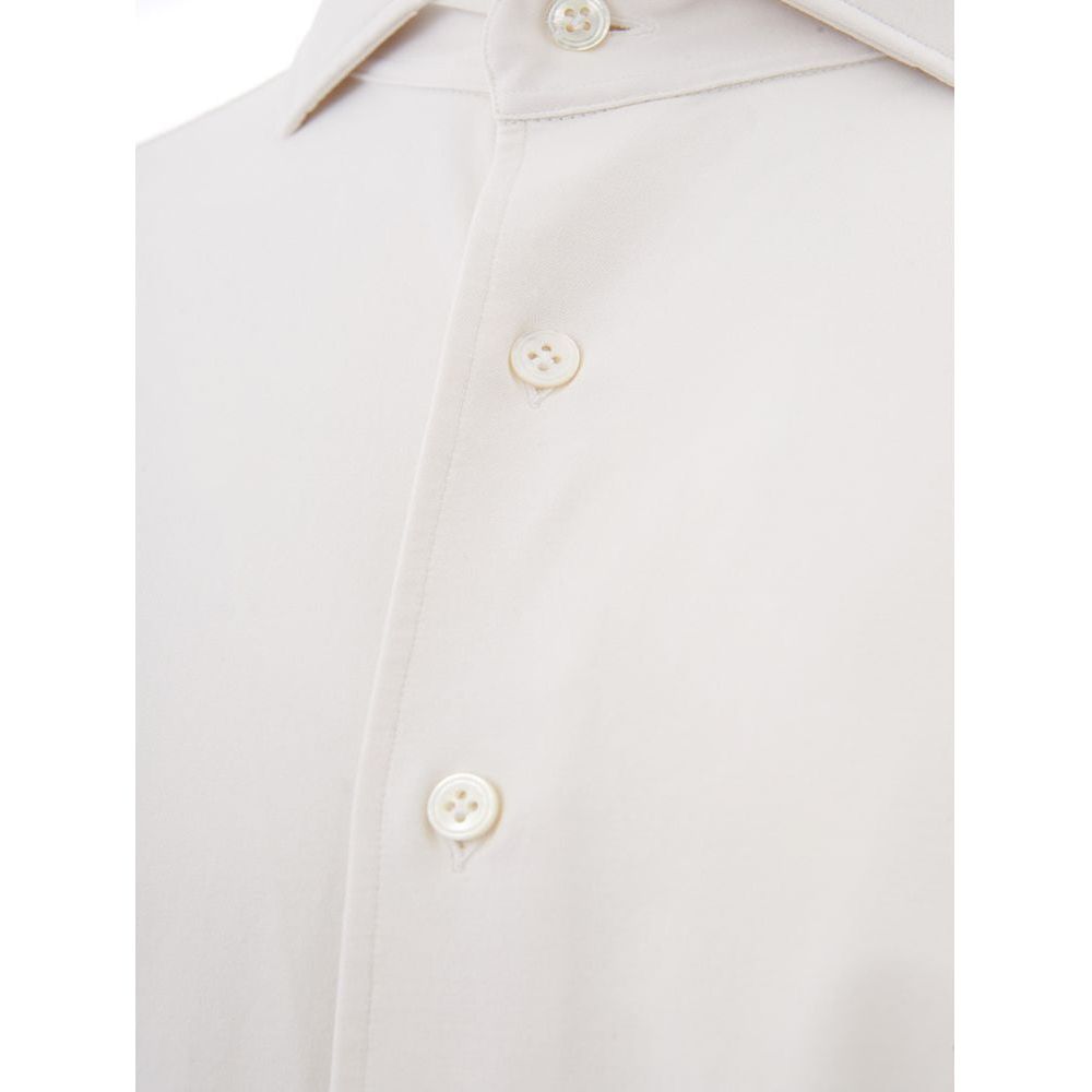 Elegant White Cotton Men's Shirt