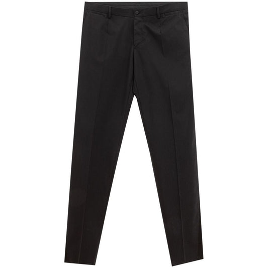 Sleek Black Wool Trousers for Men