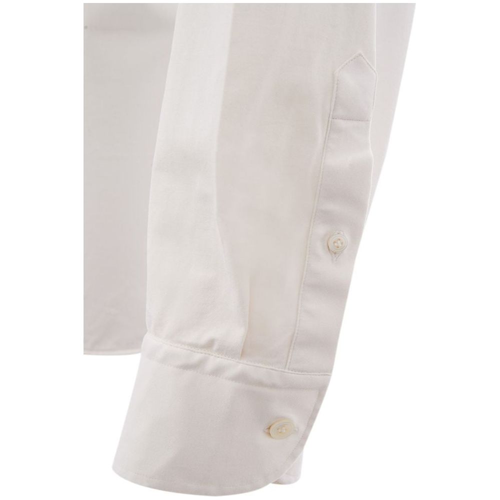 Elegant White Cotton Men's Shirt