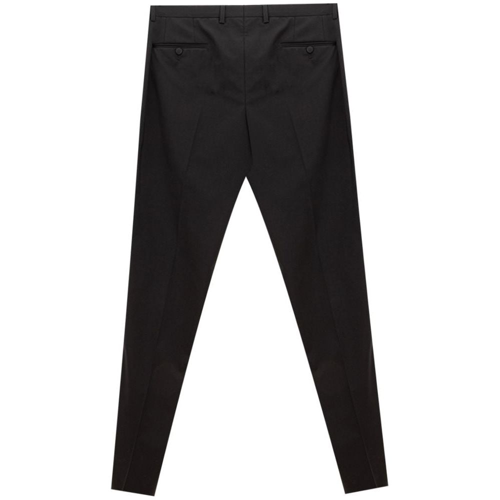 Sleek Black Wool Trousers for Men