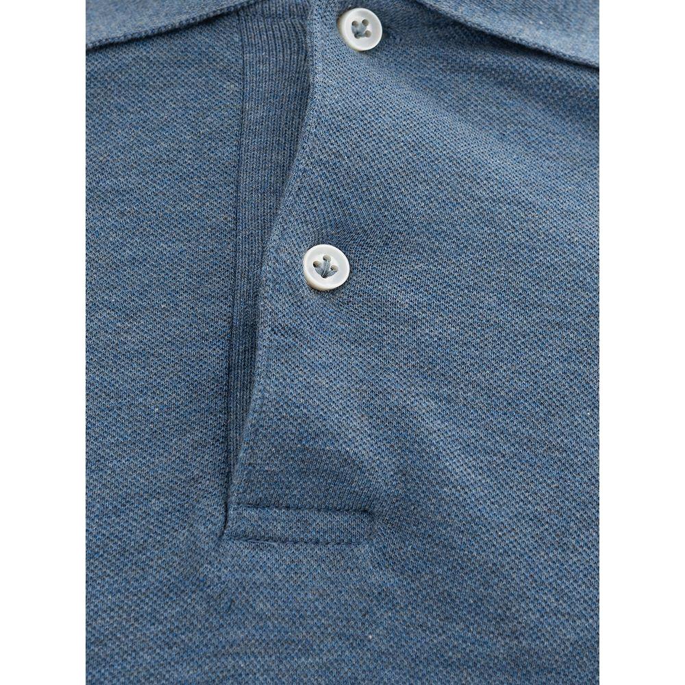 Elegant Cotton Polo Shirt in Rich Blue