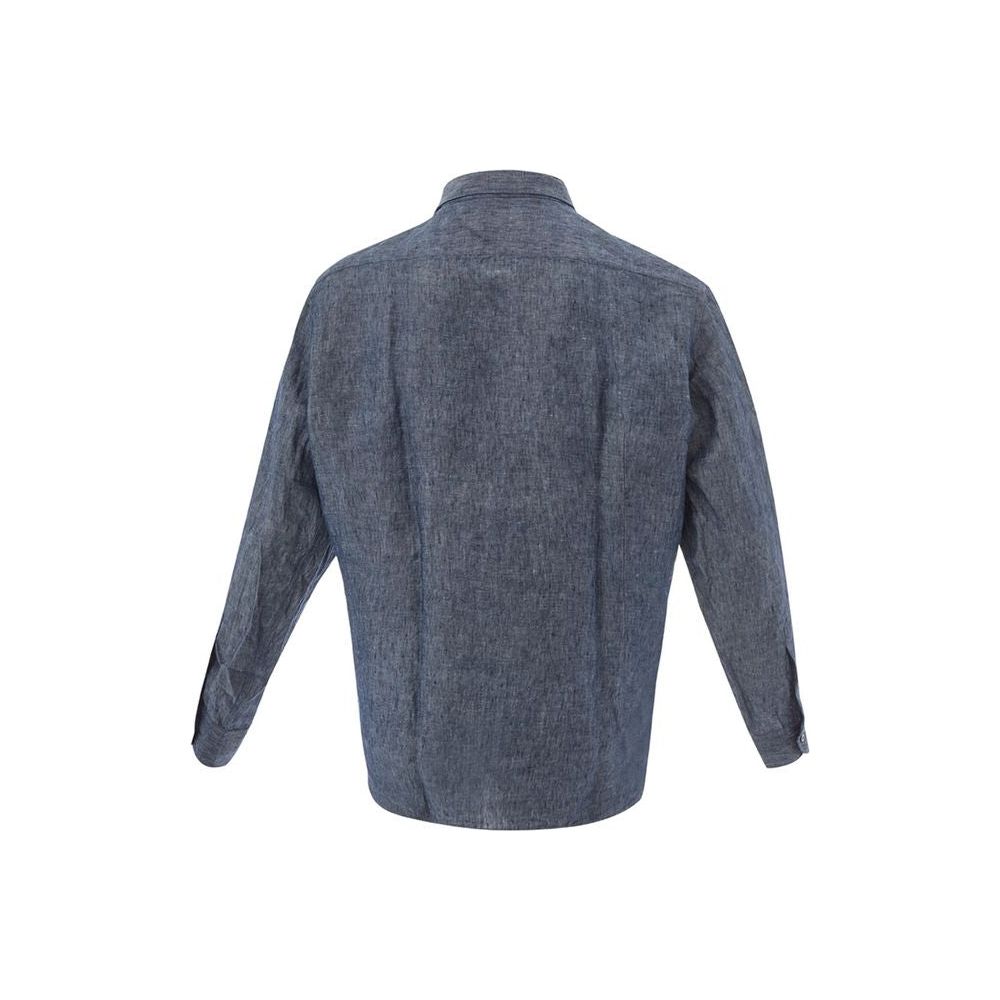 Elegant Flax Blue Shirt for Men