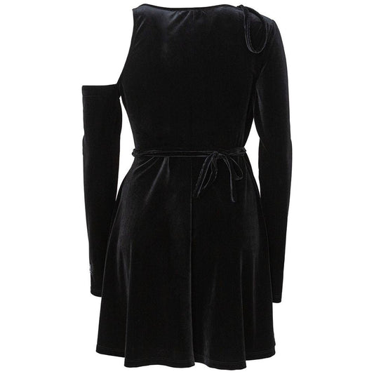 Chic Black Polyester Shift Dress