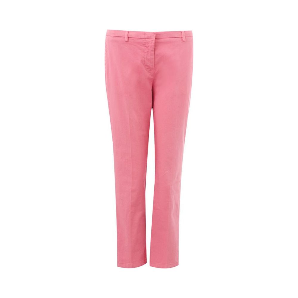 Elegant Cotton Pink Trousers for Sophisticated Style