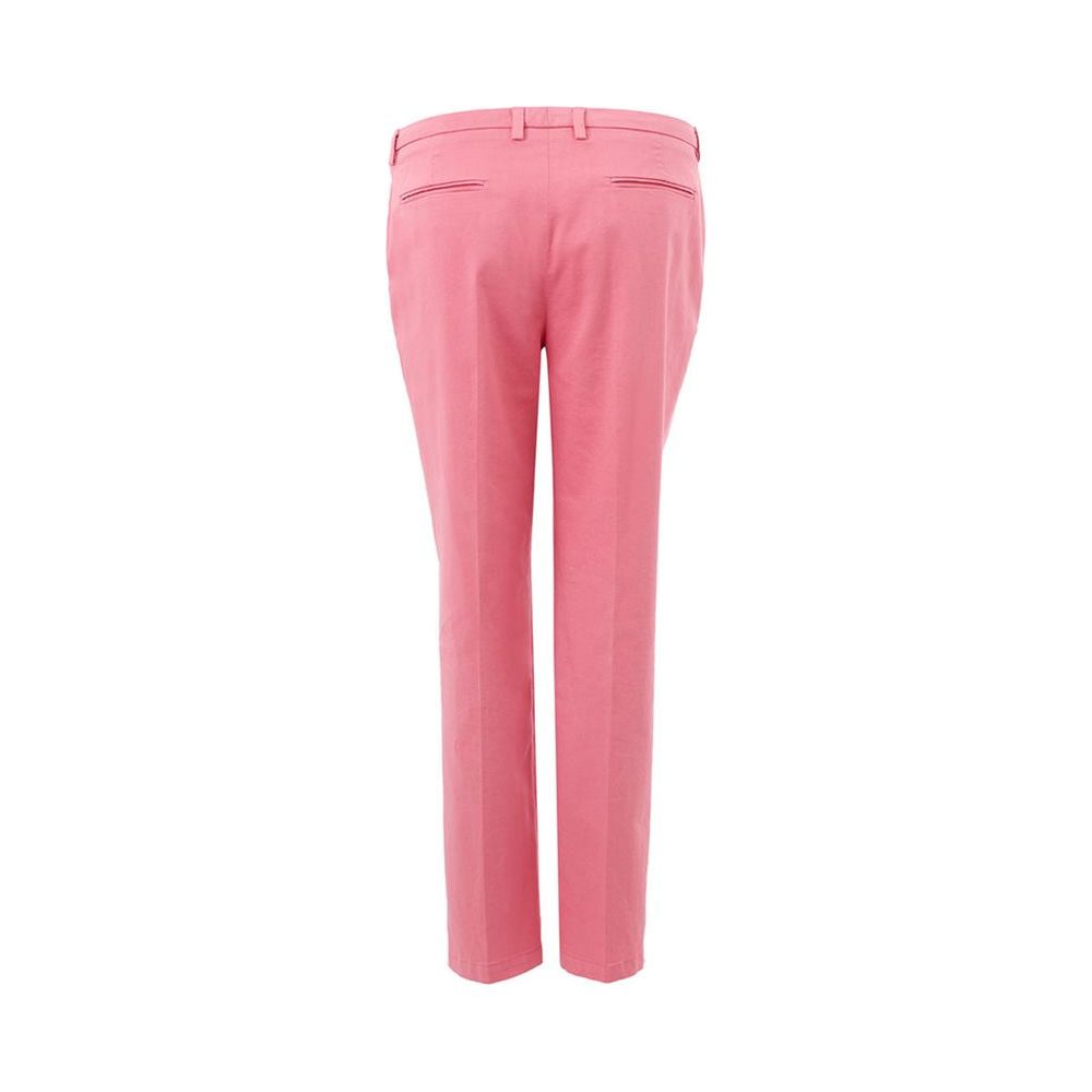 Elegant Cotton Pink Trousers for Sophisticated Style