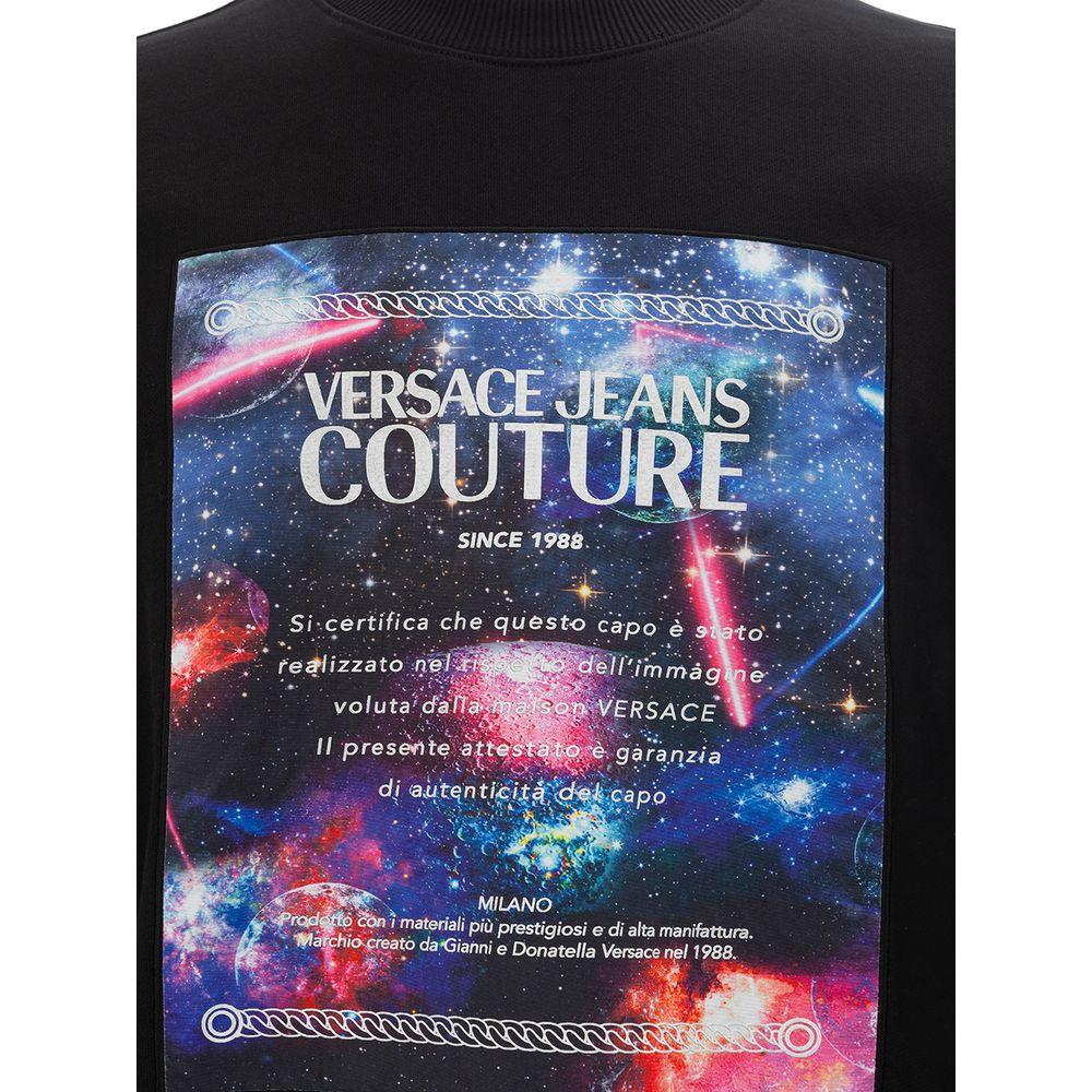 Versace Jeans Sleek Black Cotton Sweater for Men Versace Jeans