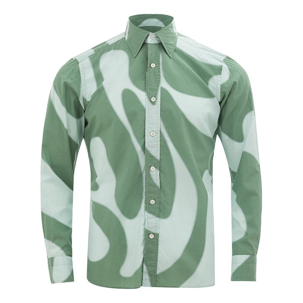 Elegant Green Cotton Shirt for Men