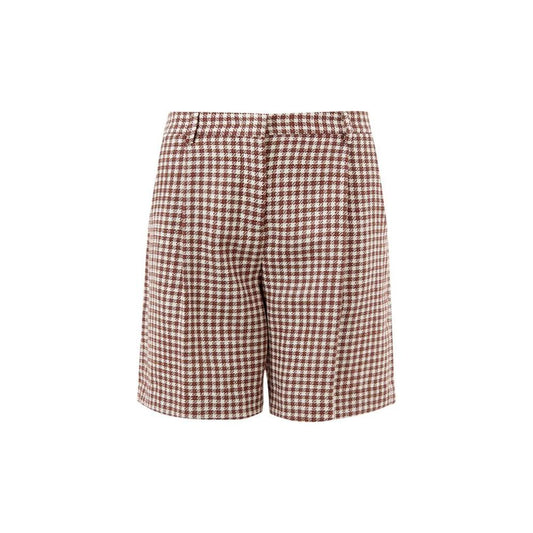 Elegant Silk-Linen Blend Multicolor Shorts