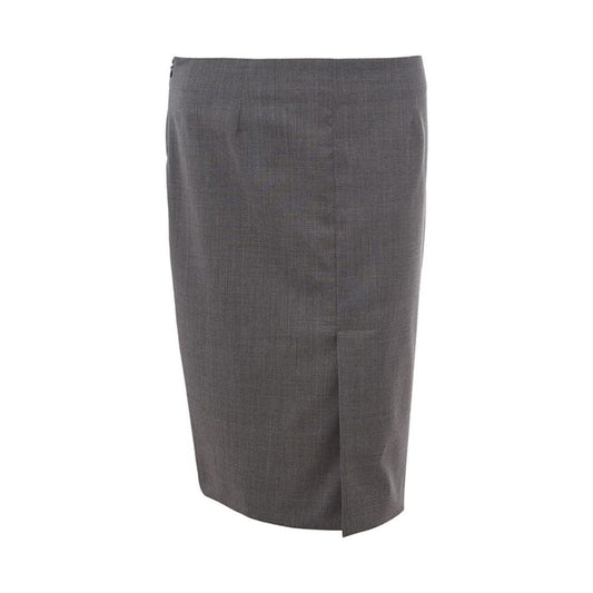 Chic Gray Wool Pencil Skirt