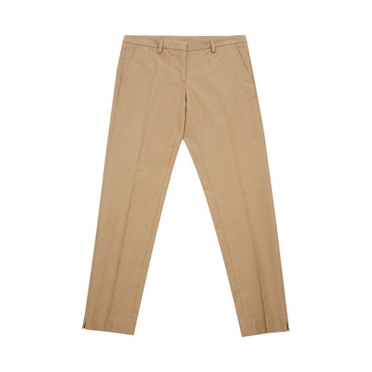 Elegant Brown Cotton Trousers for Women