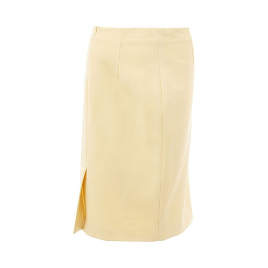 Elegant Yellow Viscose Skirt for Women