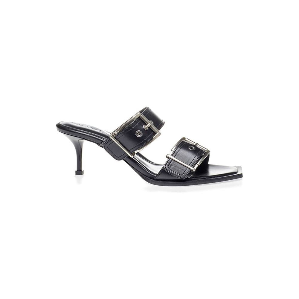 Elevate Your Steps in Timeless Black Leather Sandals