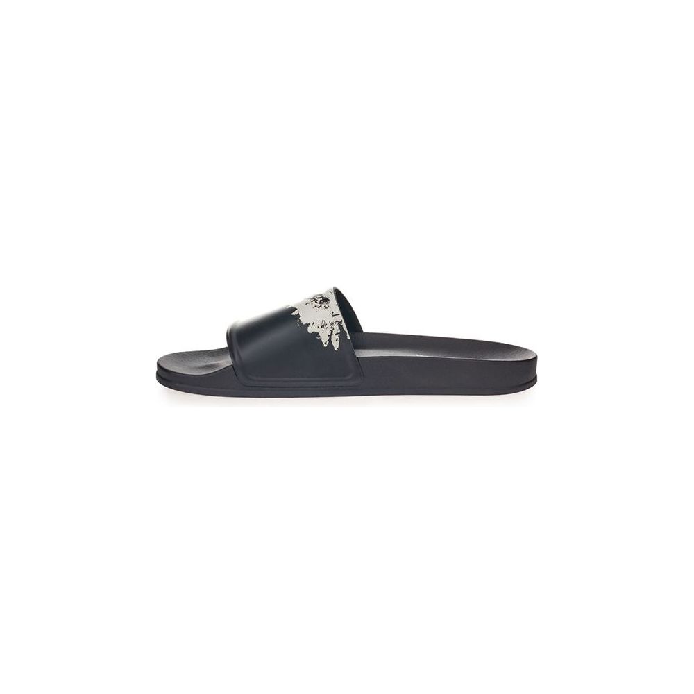 Sleek Black Cotton Sandals for Men