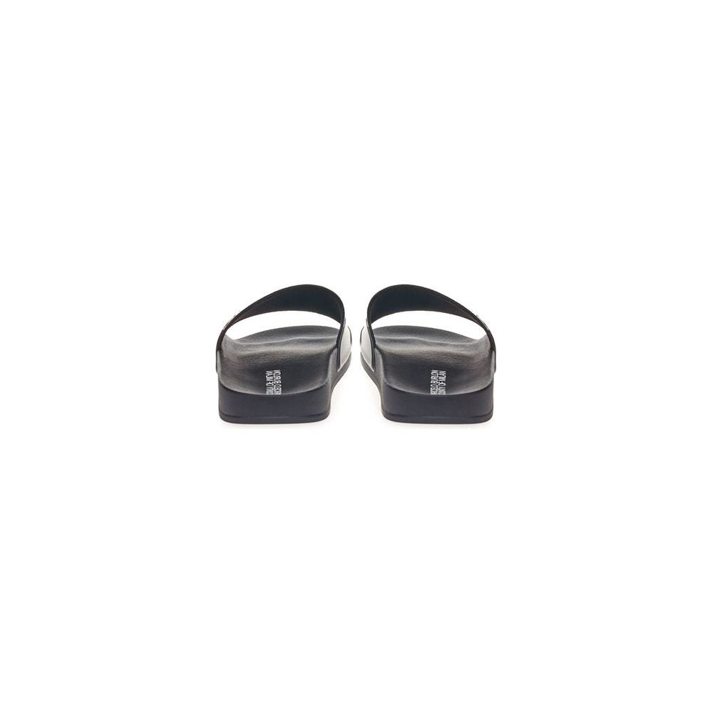 Sleek Black Cotton Sandals for Men