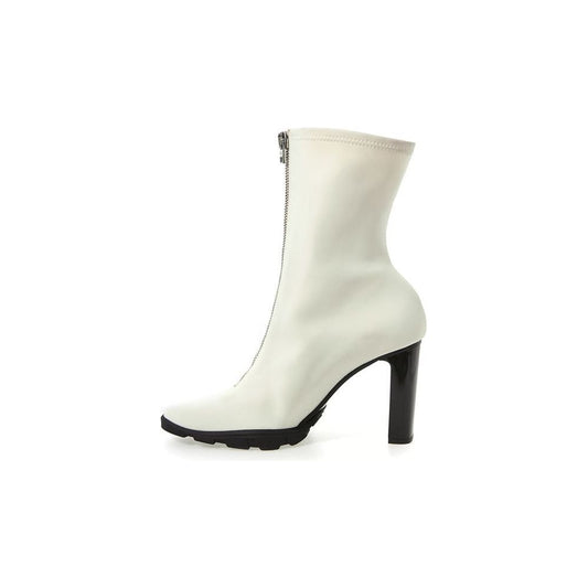 Elegant Neoprene Ankle Boots in White