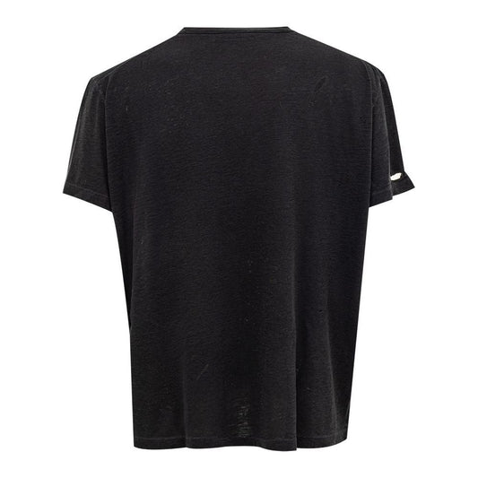 Sleek Black Cotton Tee for the Modern Man