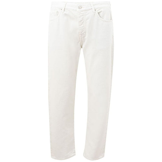 Elegant White Cotton Trousers