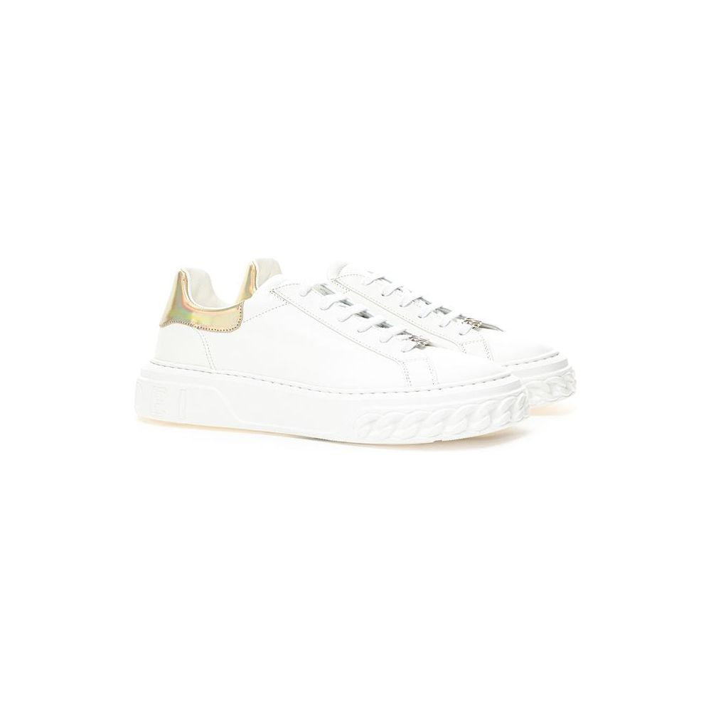 Elegant White Leather Sneakers