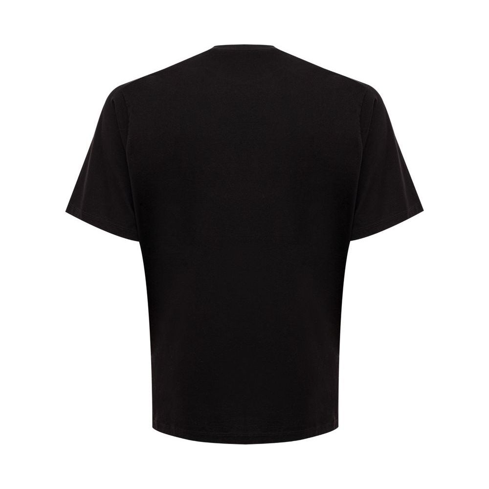 Sleek Black Cotton T-Shirt for Men