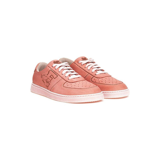 Elegant Pink Leather Sneakers for the Modern Man