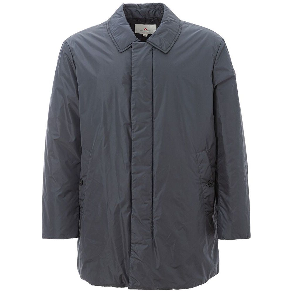 Elegant Gray Polyamide Men's Jacket