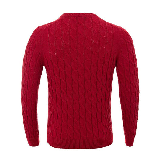 Elegant Crimson Cotton Classic Sweater