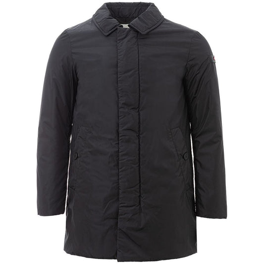 Sleek Black Polyamide Men's Jacket