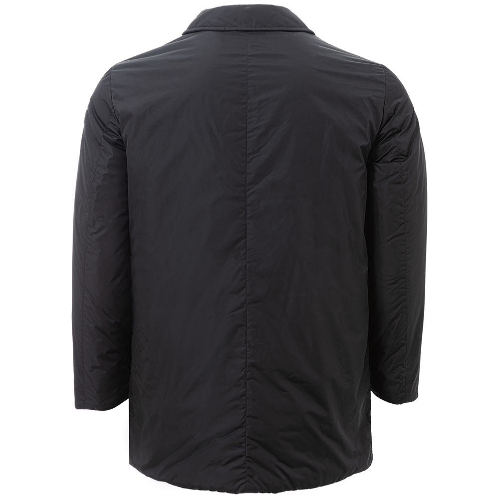 Sleek Black Polyamide Men's Jacket