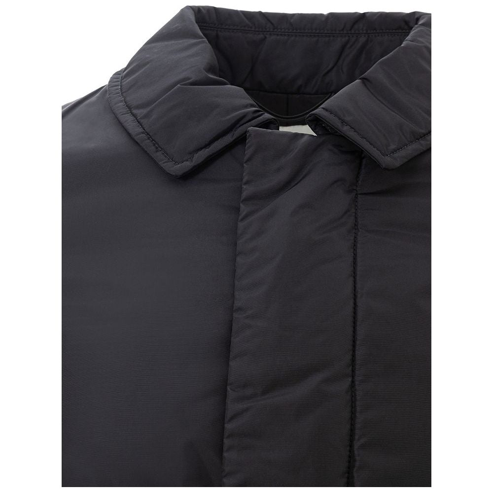 Sleek Black Polyamide Men's Jacket