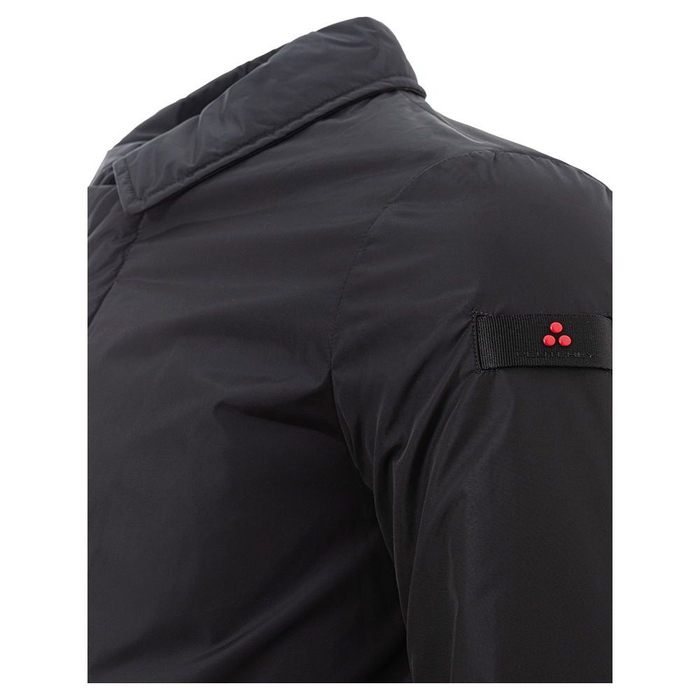 Sleek Black Polyamide Men's Jacket