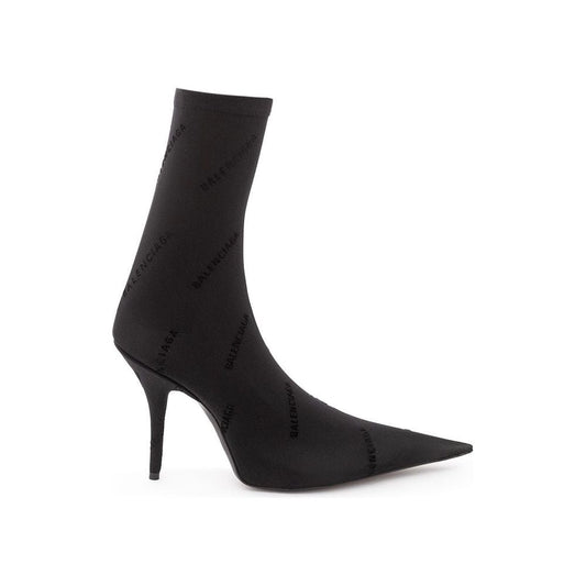 Elegant Black Spandex Statement Boots