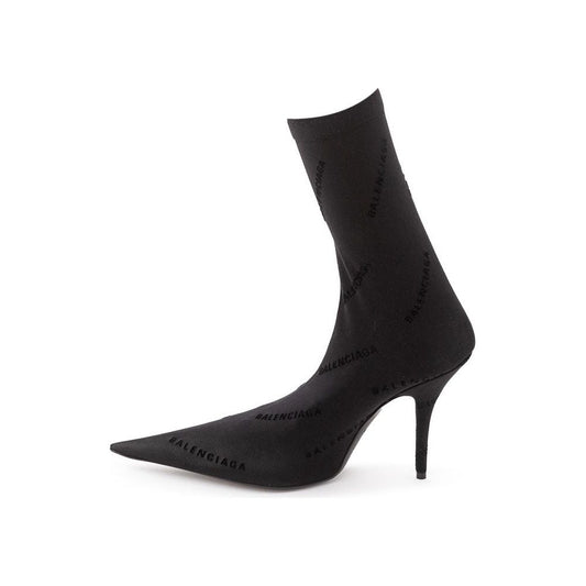 Elegant Black Spandex Statement Boots