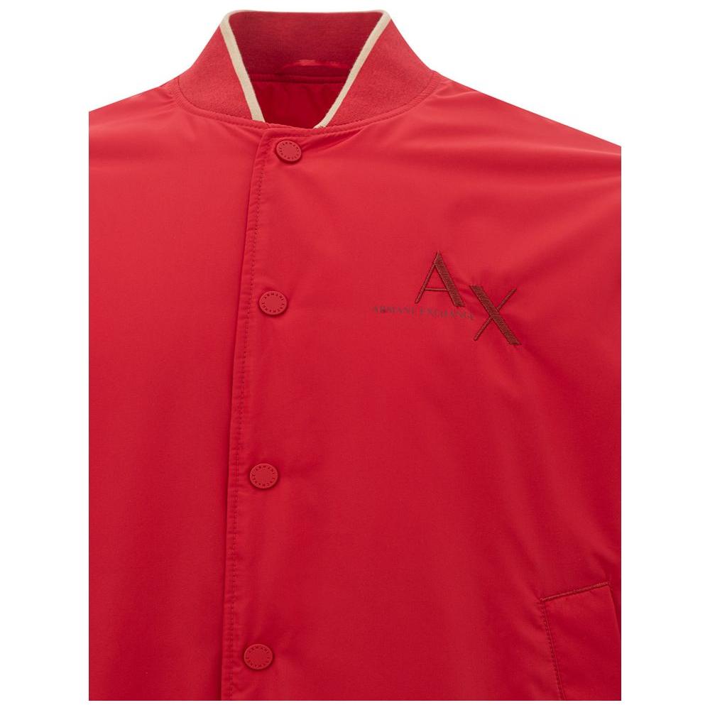 Vibrant Red Polyester Jacket for Men