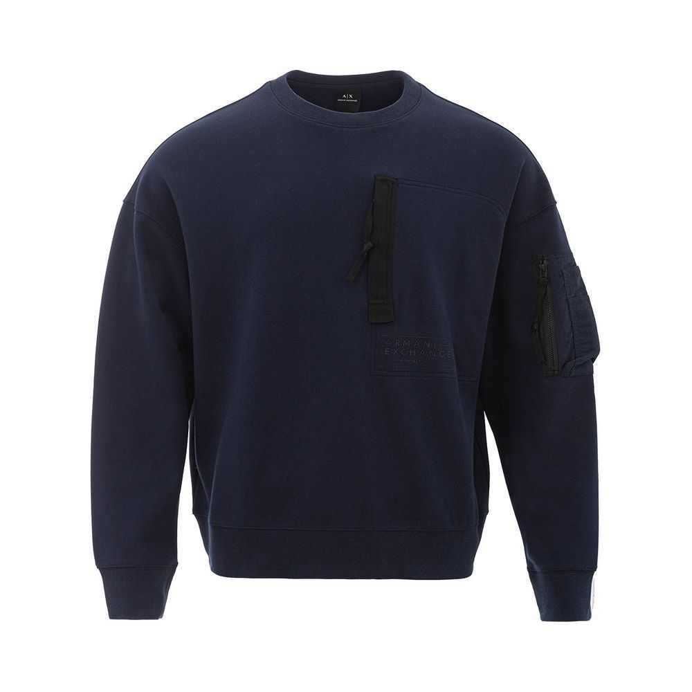 Sleek Cotton Blue Sweater for Stylish Men