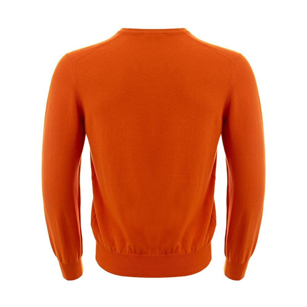 Elegant Cotton Orange Sweater for Men