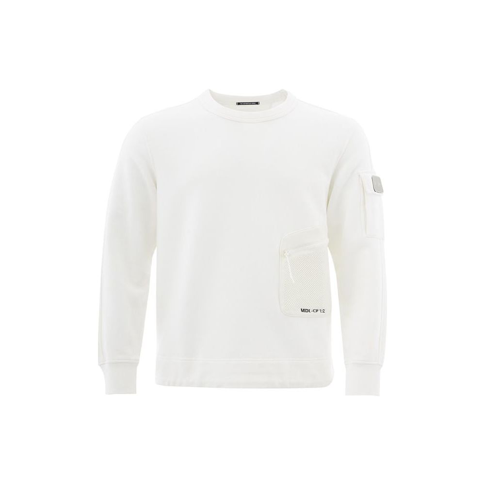 Elevated White Cotton Sweater for Men