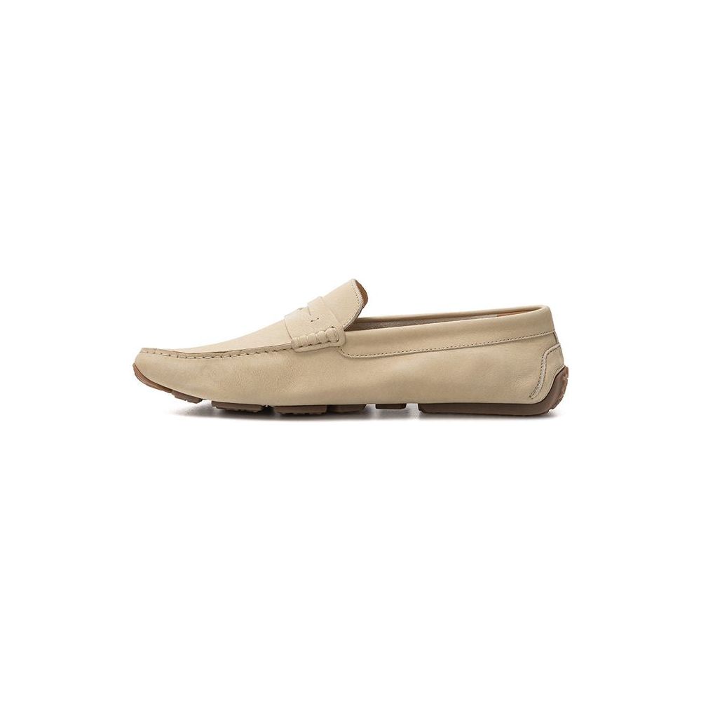 Elegant Beige Leather Loafers for the Discerning Gentleman