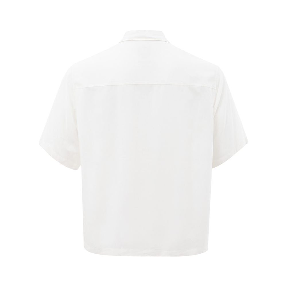 Elegant White Viscose Shirt for Men