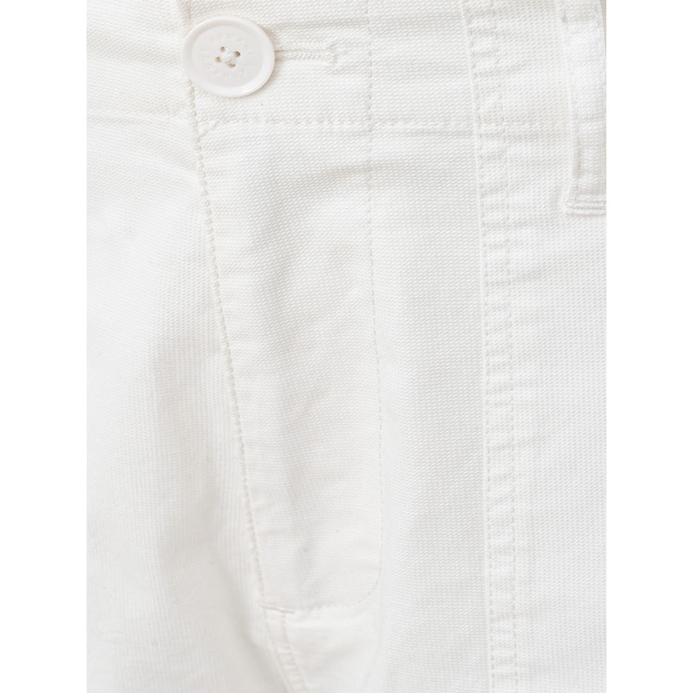 Elegant White Cotton Shorts for Men