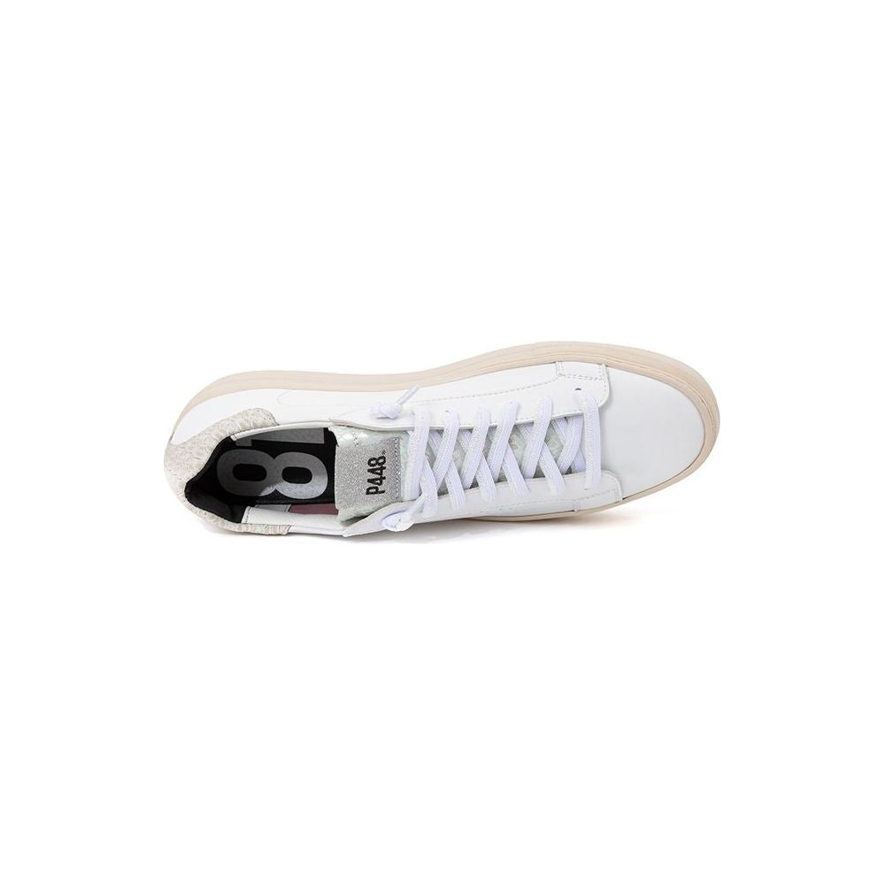 White Leather Sneakers Elegant Casual Footwear