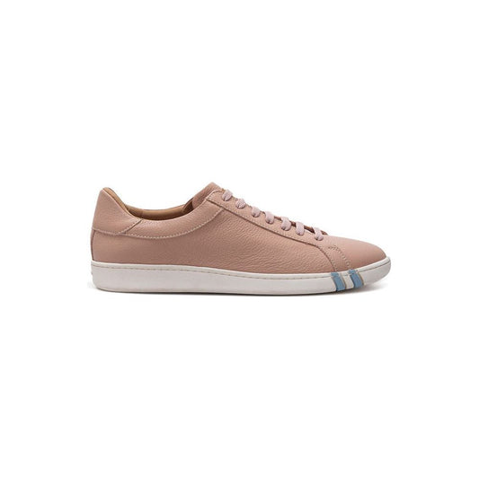 Elegant Pink Leather Sneakers