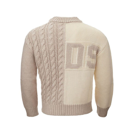 Chic Beige Wool Sweater for the Stylish Man