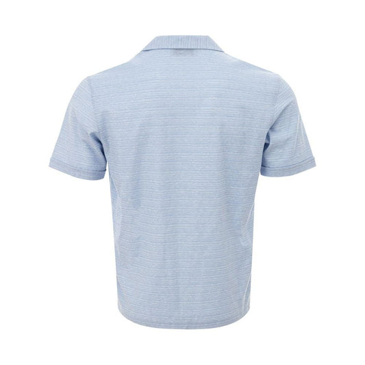 Elegant Light Blue Linen-Cotton Men's Shirt