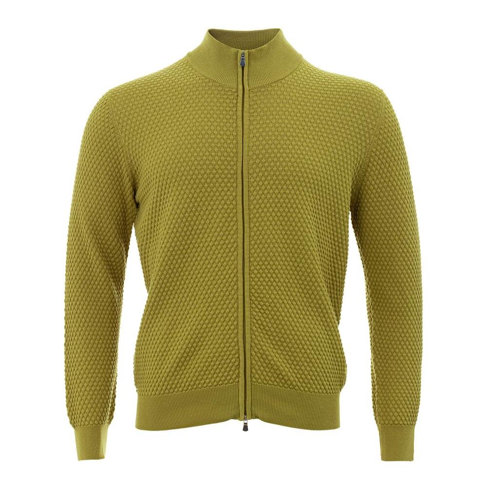 Elegant Yellow Cotton Cardigan for Men