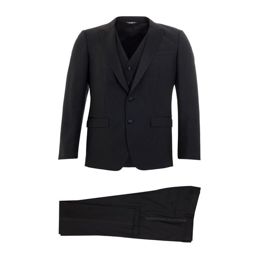 Elegant Black Wool Men's Suit